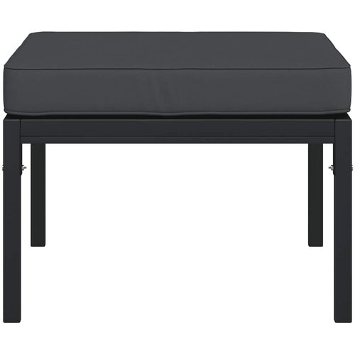 Vrtni taburei sa sivim jastucima 2 kom 60 x 60 x 35 cm čelični Slike