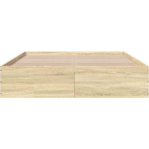  Okvir za krevet boja hrasta 150x200 cm konstruirano drvo Slike