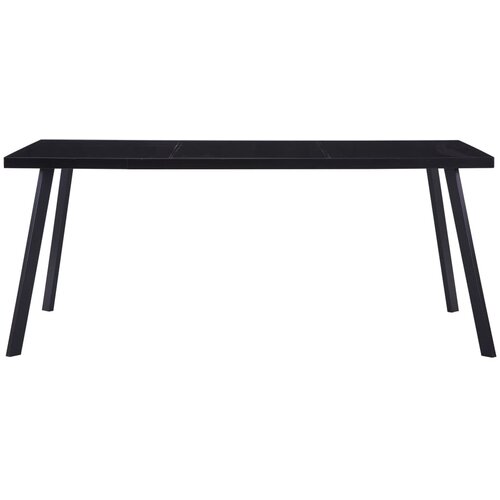 Maison Chic Jedilna miza - Kuhinjska miza - Jedilni stol črna 160x80x75 cm kaljeno steklo, (21715158) Slike