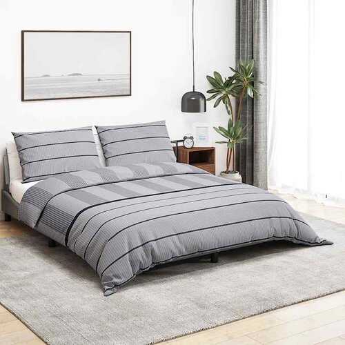  Set posteljine za poplun sivi 155x220 cm pamučni Cijene