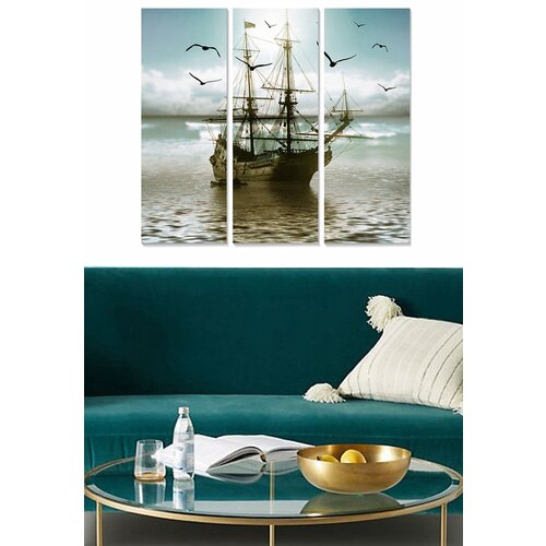 Wallity MDF145890887 multicolor decorative mdf painting (3 pieces) Cene