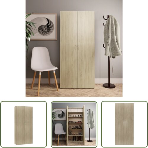 The Living Store Omara za čevlje sonoma hrast 80x35,5x180 cm iverna plo&amp;scaron;ča - Omara Za Čevlje, (21744618) Slike