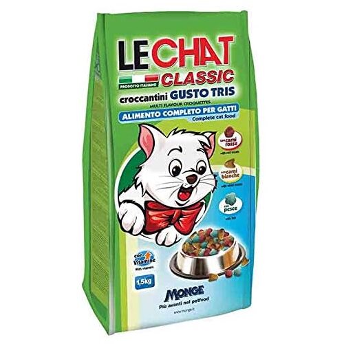 Lechat three flavours suva hrana za mačke, tri vrste mesa, 1.5kg Slike