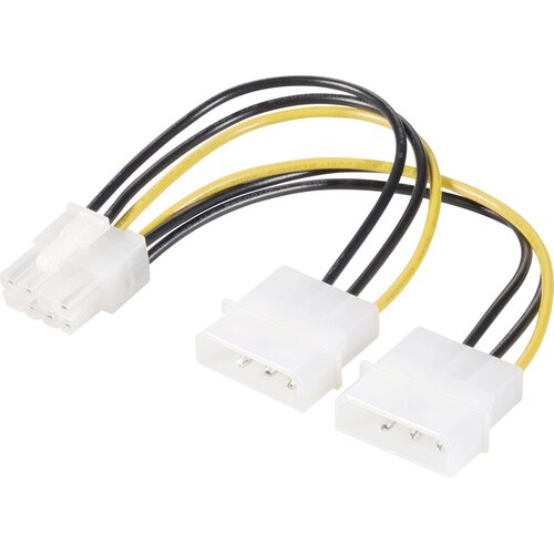 Renkforce tok Y-kabel [2x 4-polni električni mo&scaron;ki konektor IDE - 1x 8-polni mo&scaron;ki konektor PCI-e] 0.15 m rumena\, črna, (20422120) Cene
