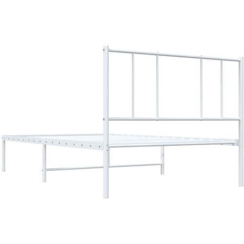  Metalni okvir za krevet s uzglavljem bijeli 100x200 cm Slike