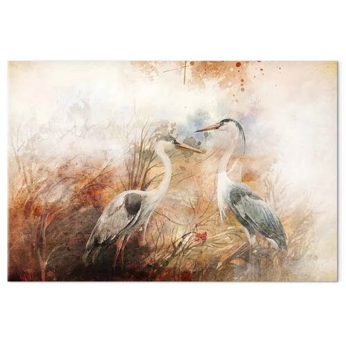  Slika - Herons on the Hunt (1 Part) Wide 120x80 Premium Print Slike