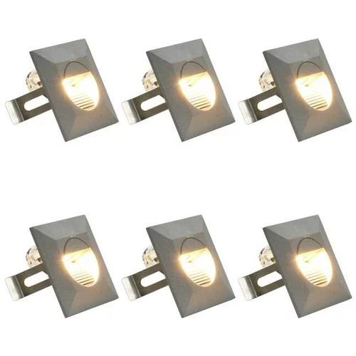  Zunanje stenske svetilke LED 6 kosov 5 W srebrne kvadratne