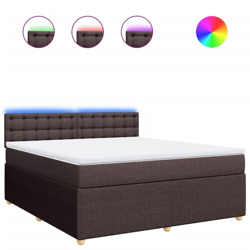 vidaXL Box spring postelja z vzmetnico temno rjava 180x200 cm blago, (21309478) Cene