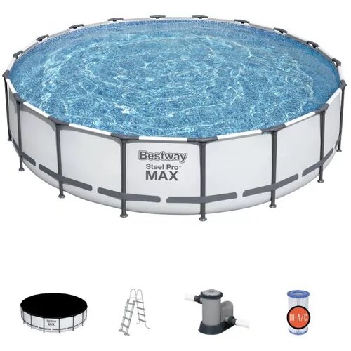 Lean_Toys Bazen Steel Pro MAX | 549 x 122 cm s kartu&amp;scaron;no filtrsko črpalko Slike