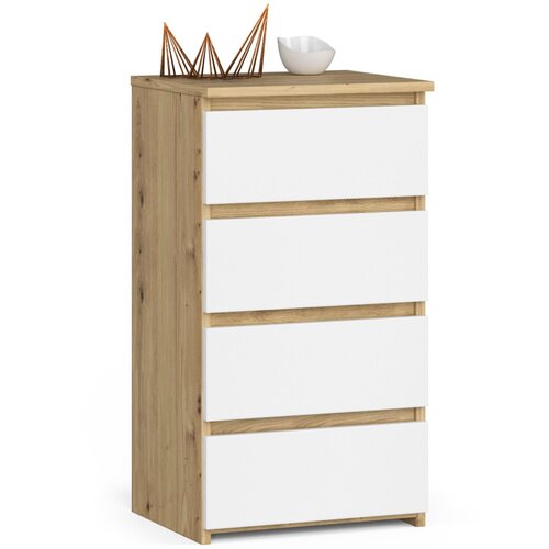 AKORD KOMODA CL4 OAK ARTISAN / WHITE, (21702960) Cene