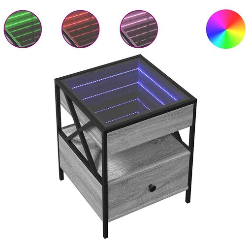  Stolić s beskonačnim LED svjetlima boja hrasta 40 x 40 x 51 cm Slike
