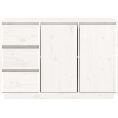  Komoda bijela 111 x 34 x 75 cm od masivne borovine Slike