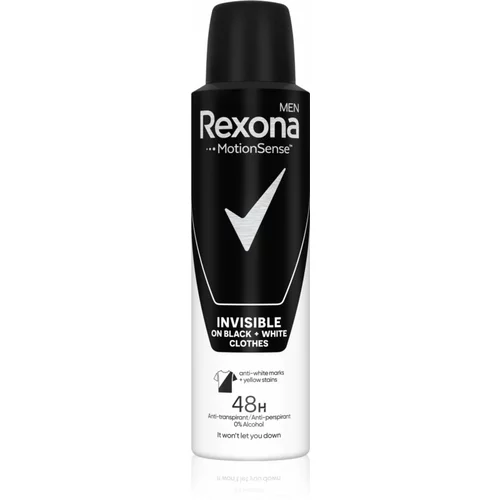 Rexona men Invisible Black + White 48H antiperspirant u spreju 150 ml za muškarce