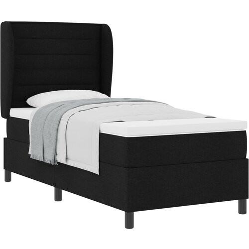 VidaXL Box Spring postelja z vzmetnico Črna 100x200 cm Tkanina Slike