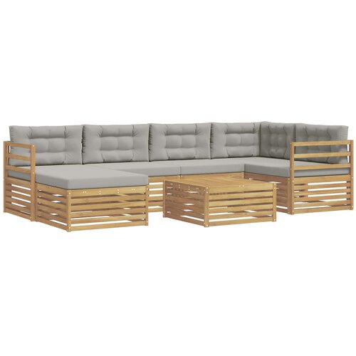 vidaXL Zunanja garnitura za sedenje 7 pcs Bela in svetlo siva, (5000280375) Cene