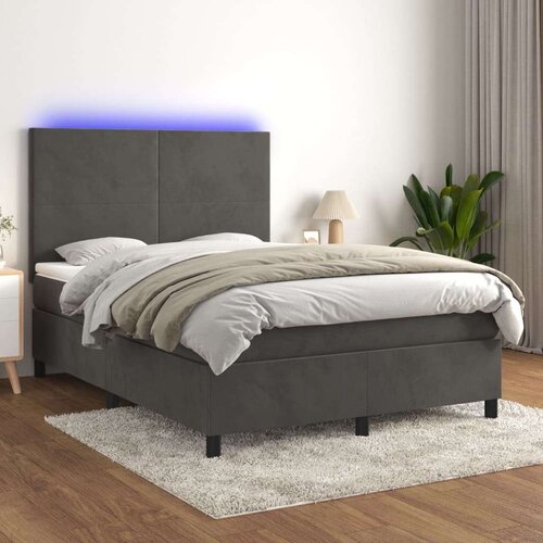  Box spring s madracem LED tamnosivi 140x200 cm bar&amp;scaron;un Slike