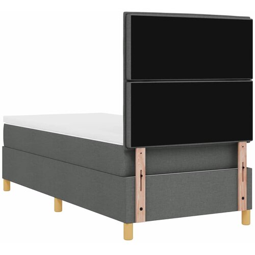  Krevet s opruga kutije Tamno siva 90 x 200 cm tkanina Jet crna Slike