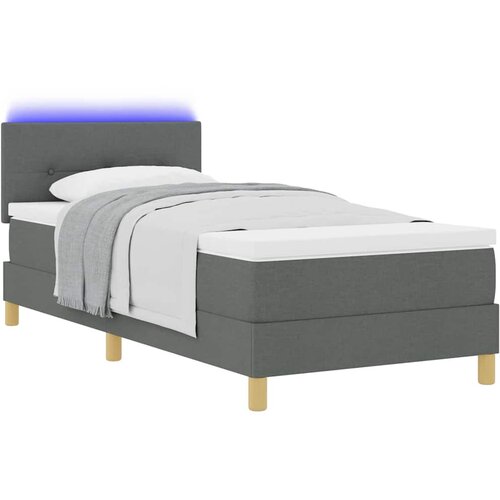  LED Box Spring Krevet Tamno siva 80 x 200 cm tkanina Slike