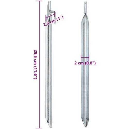  Klinovi za &amp;scaron;ator V-oblika 24 kom 29,5cm &amp;Oslash; 20 mm pocinčani čelik Slike