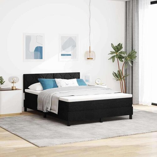  Postelja z vzmetnico z vzmetnico Črna 160 x 200 cm blago, (5000128156) Cene