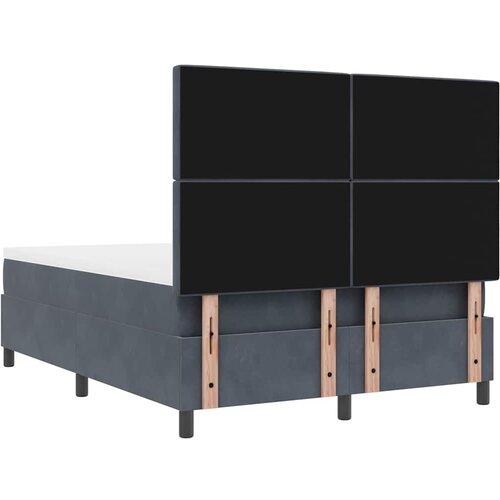  LED Box Spring Krevet s madracem Tamno siva 140 x 190 cm Bar&amp;scaron;un Slike