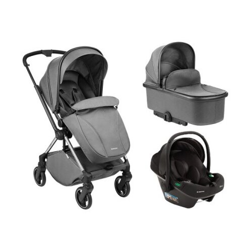Kikka Boo Kolica Lanah 3in1 premium set sa autosedi&amp;scaron;tem I-Xtend I-size i tvrdom korpom Grey ( KKB21149 XTSET ) Slike