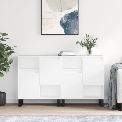 vidaXL Komode sjajne bijele 2 kom od konstruiranog drva Cijene