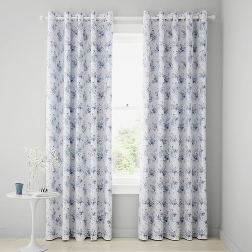 Catherine Lansfield Bijele/plave zavjese u setu 2 kom 168x229 cm Lucie Floral Frill &amp;ndash; Slike