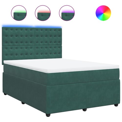 Maison Chic Box spring postelja - Vzmetna postelja z vzmetnico temno zelen 140x190 cm žamet SL4589, (21904800) Cene