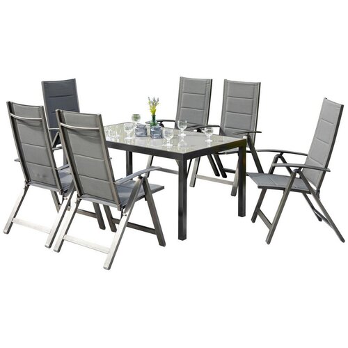 Gardenson vrtna garnitura florenz, 7-Delno, siva, aluminij Slike