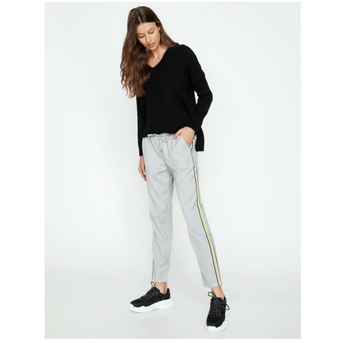Koton Women&amp;#039;s Gray Piping Detailed Trousers Slike