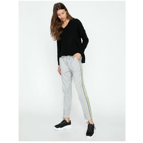 Koton Women's Gray Piping Detailed Trousers