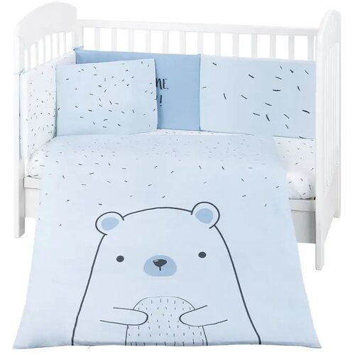 Kikka Boo posteljina sa ogradicom KKB Bear plava Slike