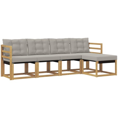 vidaXL Zunanja garnitura za sedenje 5 pcs Bela in svetlo siva, (5000279514) Cene
