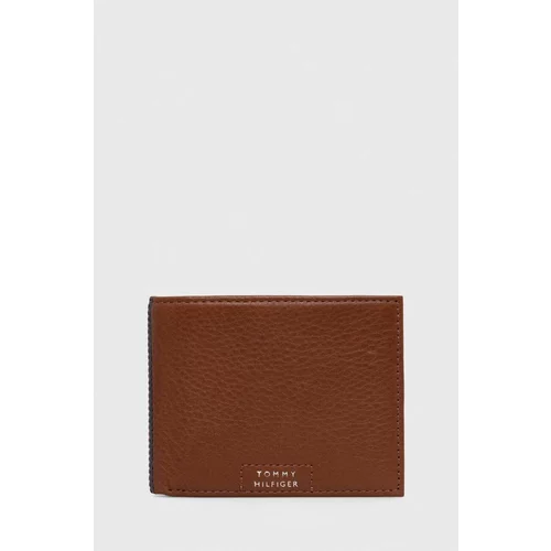 Tommy Hilfiger Usnjena denarnica moški, rjava barva