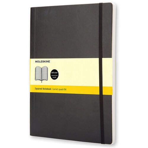 Moleskine Beležnica XL mehke platnice, črna - karo Slike
