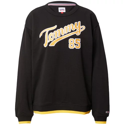 Tommy Jeans Sweater majica šafran / crna / bijela