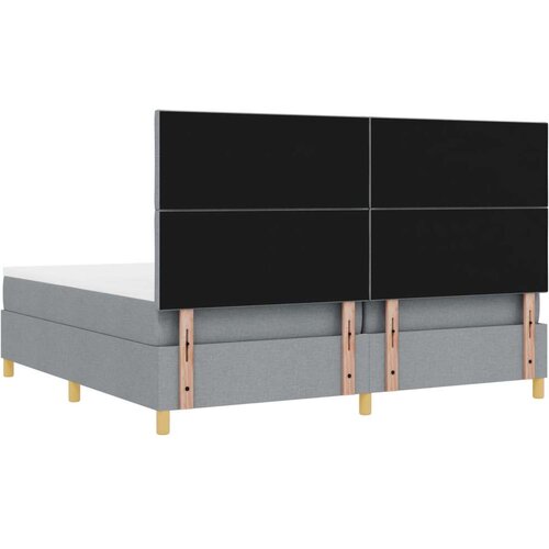  Krevet s box springom i madracem svjetlosive boje 200x200 cm Slike