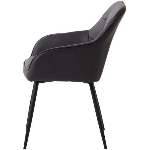 Unique Furniture Tamno sive blagovaonske stolice u setu s naslonima za ruke 2 kom od umjetne kože Nolan Square &amp;ndash; Slike