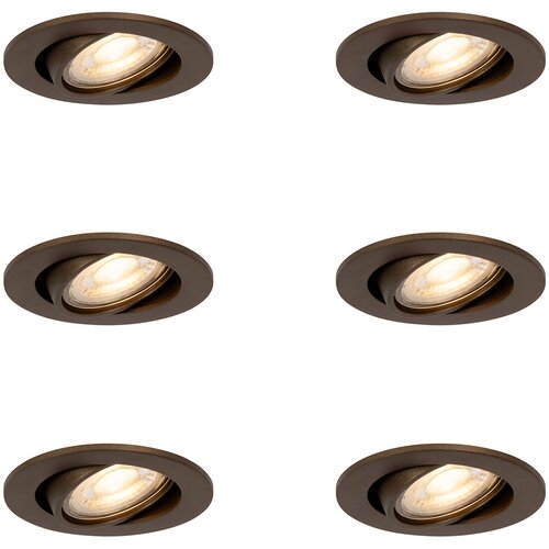 QAZQA Set van 6 moderne inbouwspots donker brons kantelbaar - Cisco Slike