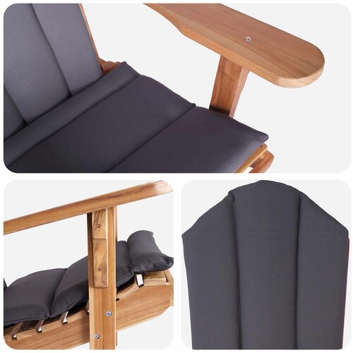  Vrtna Adirondack stolica Prirodna Čvrsto teak drvo Slike