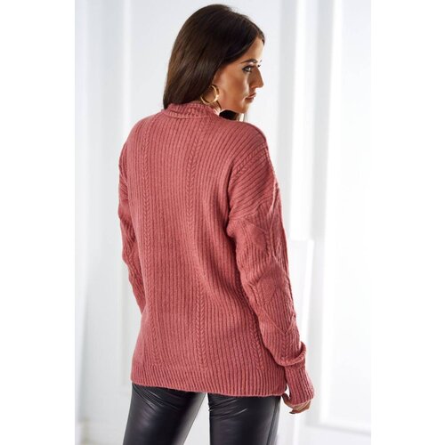 Kesi Pullover sweater with fashionable navy pink fabric Slike