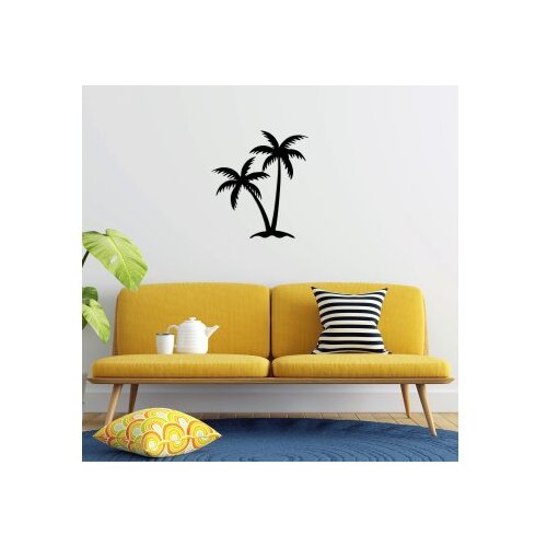 Wallity Zidna dekoracija Palm 2-436, 63x70 cm, 1.5 mm, Crna Slike