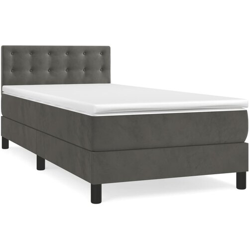Maison Chic Box spring postelja - Vzmetna postelja z vzmetnico temno siva 80x200 cm žamet SL22814, (21891763) Slike