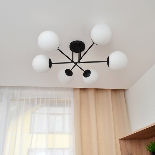  plafonski luster moon 6xE27/15W/230V, crne boje Slike