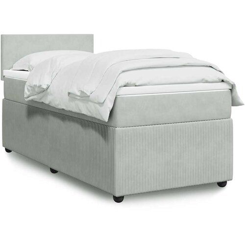 Box spring krevet s madracem svjetlosivi 100x200 cm bar&scaron;unasti Cijene