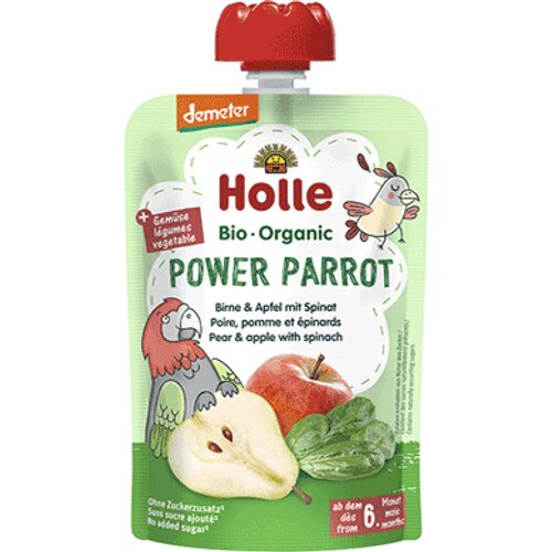 Holle Pire od kru&amp;scaron;ke, jabuke i &amp;scaron;pinata &amp;quot;Power parrot&amp;quot; - Organski 100g , pakiranje 12komada, xxl Slike