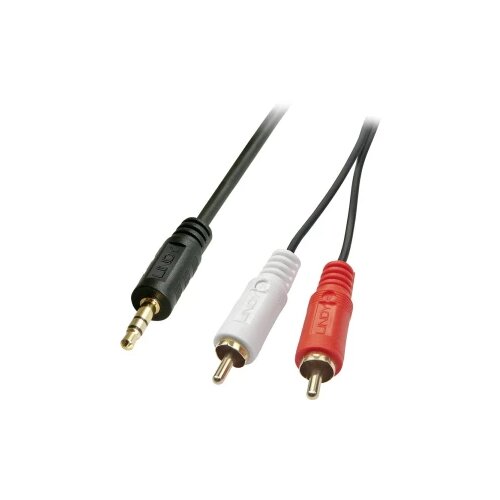 Lindy 35682 Cinch / utičnica audio priključni kabel [2x muški cinch konektor - 1x 3,5 mm banana utikač] 3.00 m crna Cijene