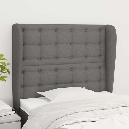  Uzglavlje s u&amp;scaron;ima tamnosivo 83 x 23 x 118/128 cm od tkanine Slike