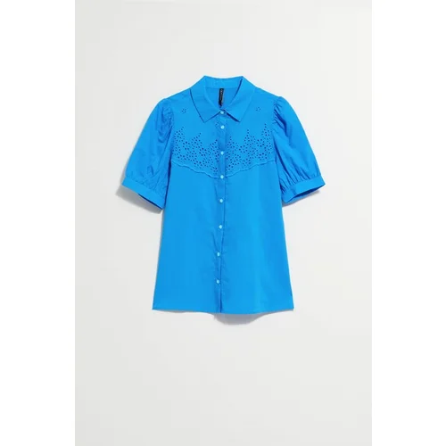 Moodo LADIES SHIRT L-KO-4040 FRESH BLUE